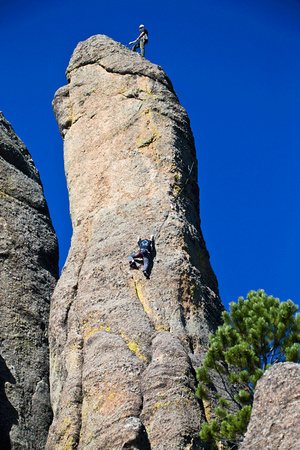 Rock-climbers-at-Sylvan-Lake-spires-in-Custer-Park-JB3048