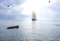 Royal-Clipper-at-anchor-at-Soufriere,-St